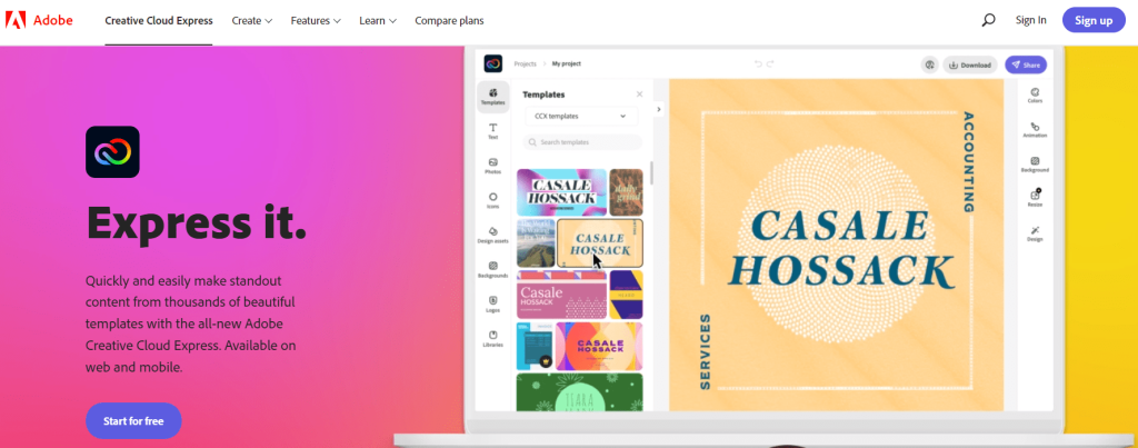 Canva Alternatives  - Adobe Spark