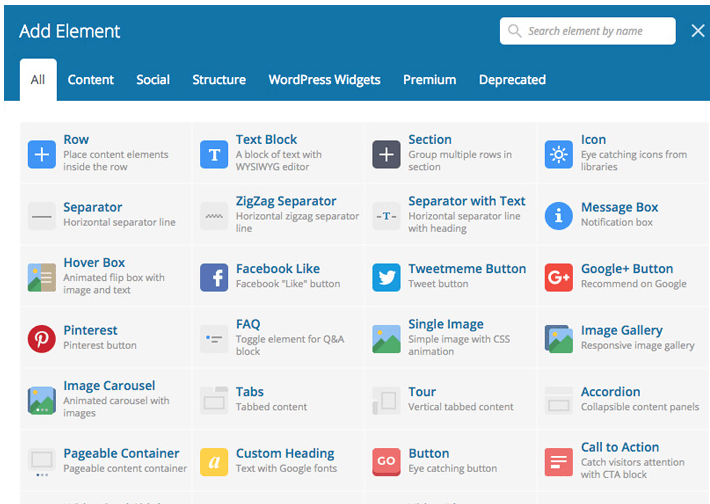 WPBakery Add Elements - WPBakery Vs Elementor