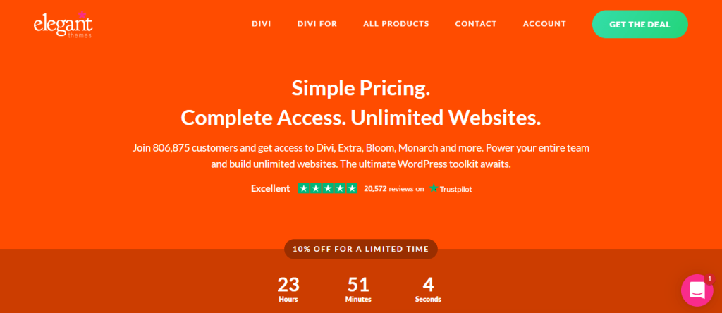 Divi Discount Code- Homepage