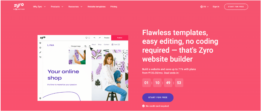 Website Builder For Small Business - Zyro