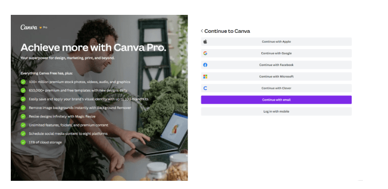Create an account - Canva Coupon Code