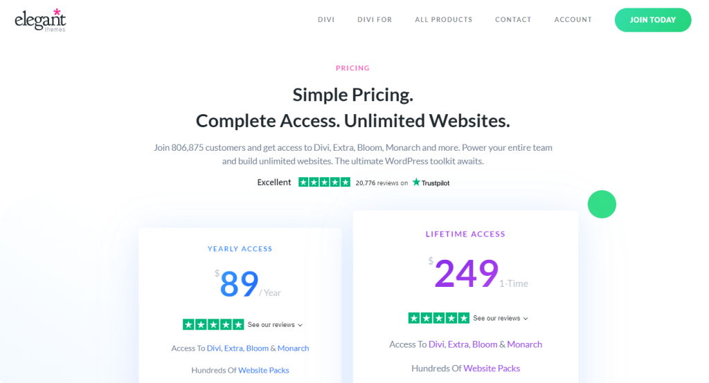 Divi - Pricing