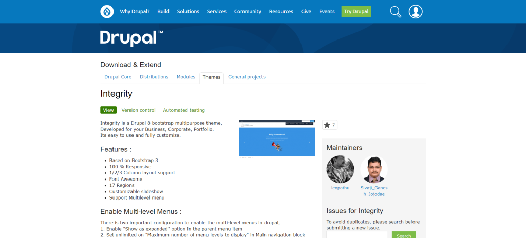 Integrity - Free Drupal Themes