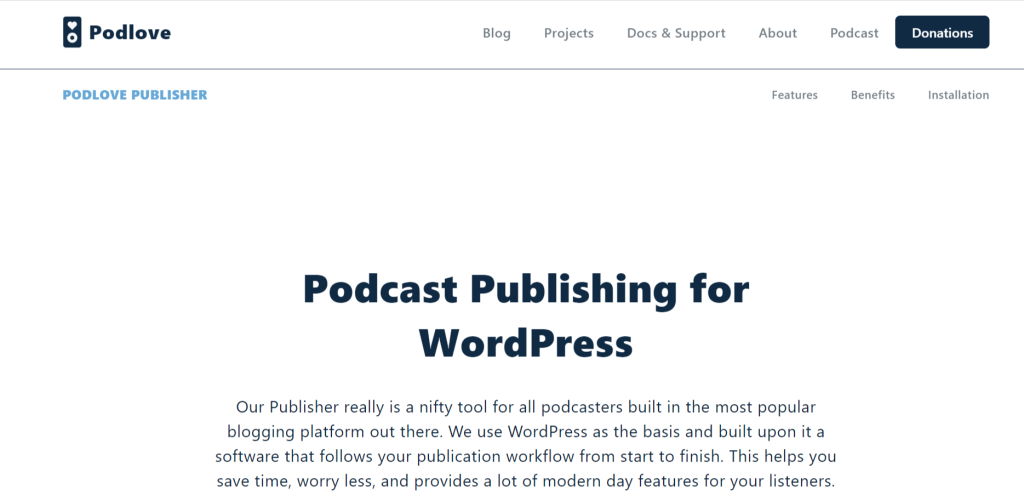  Podlove Podcast Publisher -  WordPress Podcast Plugins
