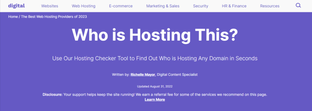 Hosting Checker - Find out who is hosting any website