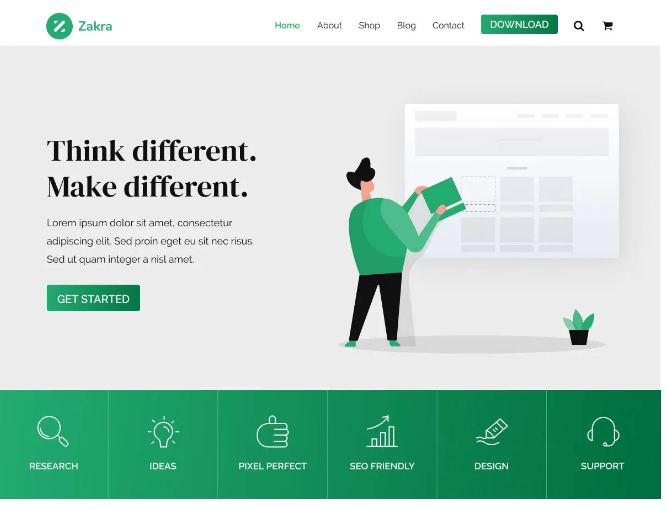  One-Page WordPress Themes-Zakra