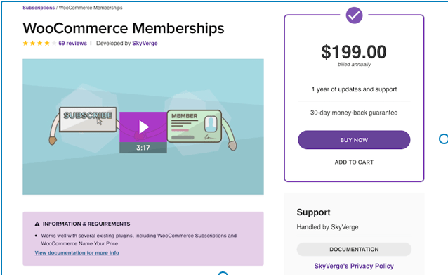 WordPress Membership Plugins -WooCommerce Memberships 