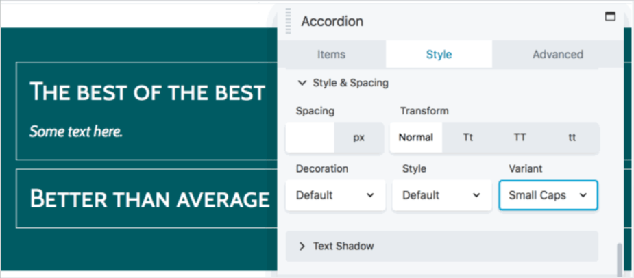 Customisation Options