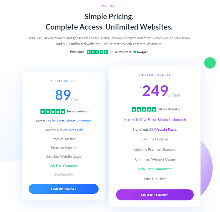 Elegant Theme Pricing