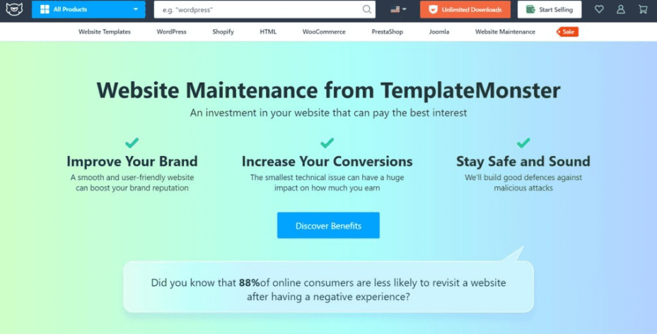 TemplateMonster Overview - WordPress Maintenance Services