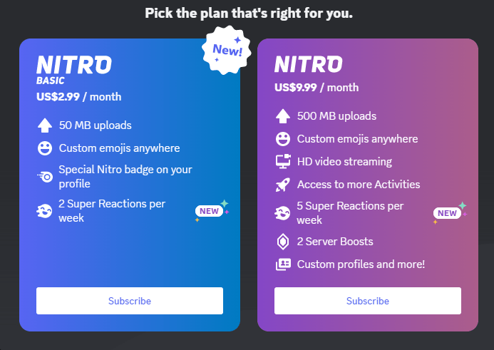 Discord Pricing Plan 