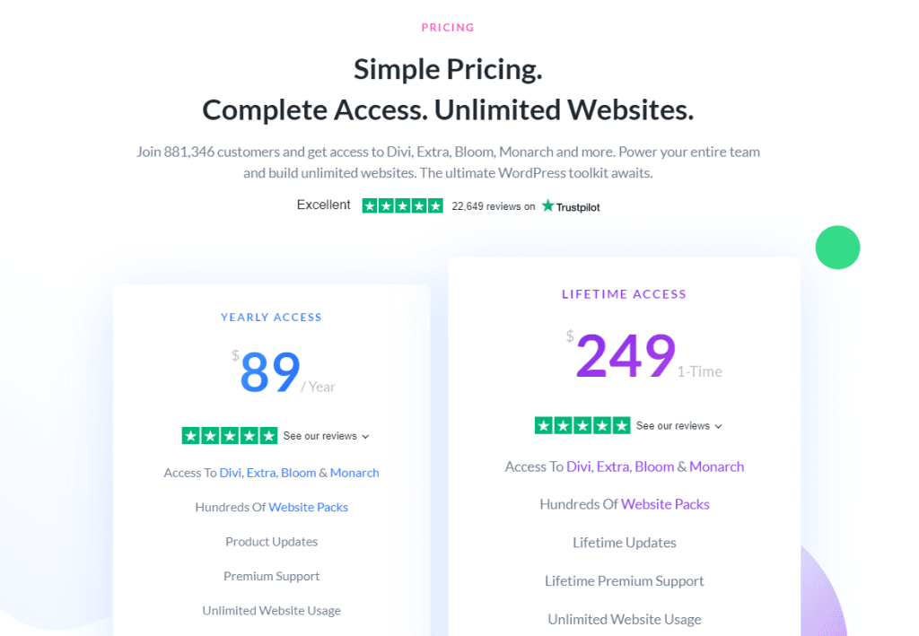 Divi Pricing