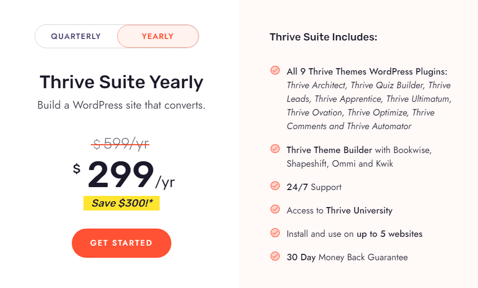Thrive Suite Pricing Plan
