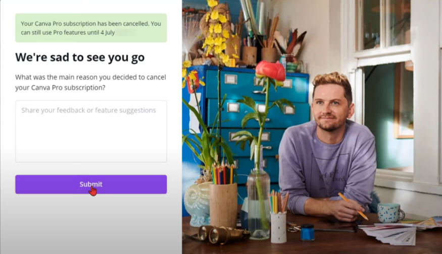 How To Cancel Canva Subscription (Step 7)